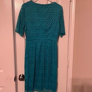 Elegant Teal Lace Dress